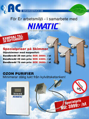 Specialpriser på Nimatics skimmer och Ozon Purifier t.o.m 30 september!
